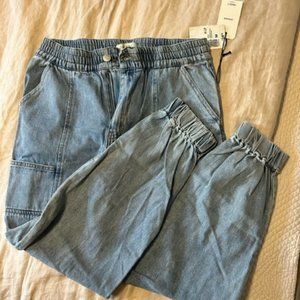 Soft Denim Utility Joggers with Stretch Bank Waist | New with tags NWT | Size M